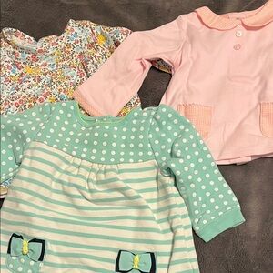 Carters 3 long sleeve girls knit dresses/ tops size 3-6 months